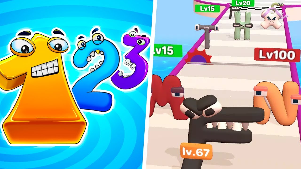 Merge NUMBERJACK Run | Alphabet Giant Rush - Gameplay Walkthrough Max Levels (Part 1)