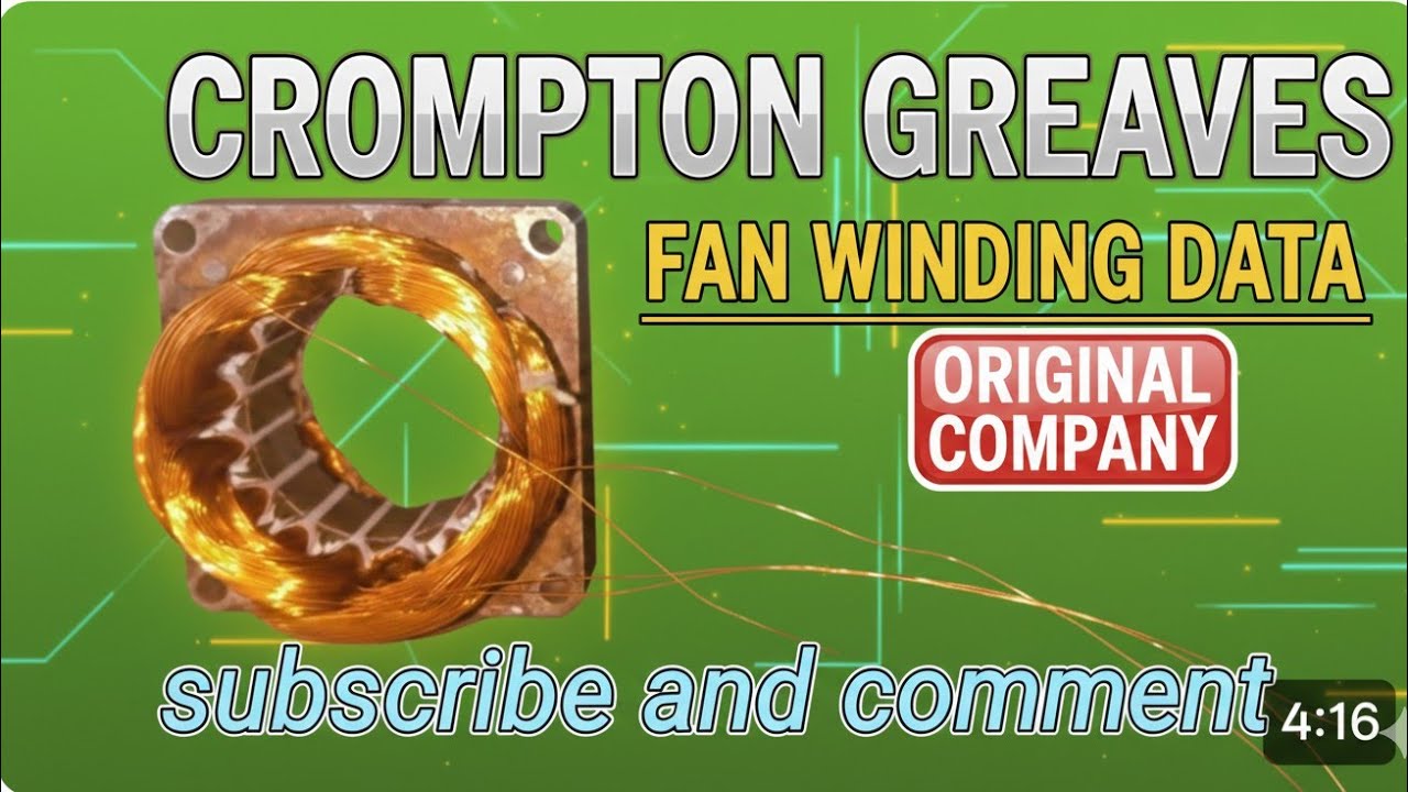 #electrical #electronic#repair Crompton Greaves wall fan winding data original company