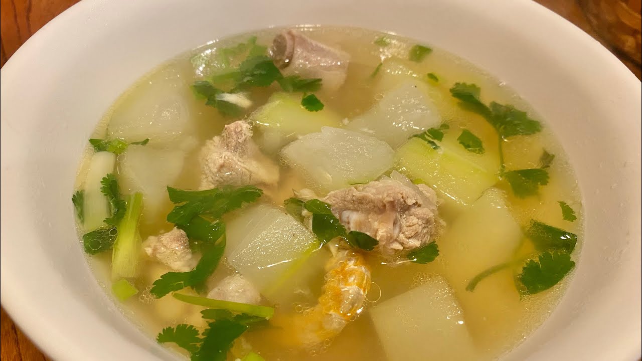 How to make Winter melon with pork ribs soup ស្ងោរត្រឡាចឆ្អឹងជំនីជ្រូក( khmer style soup)