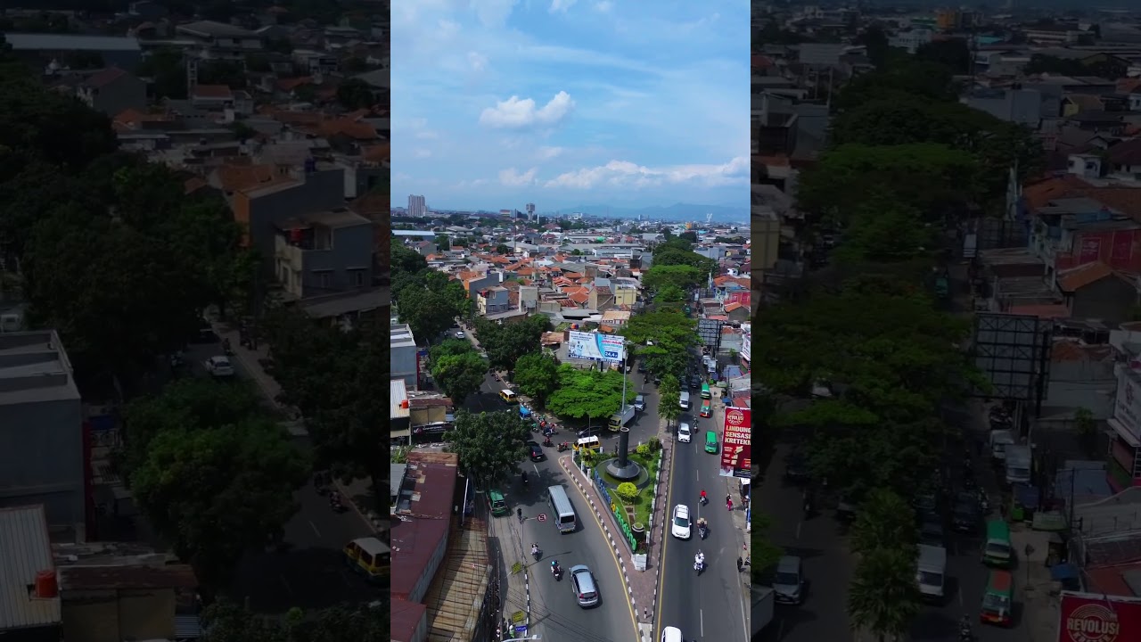 Suasana di perbatasan Bandung - Cimahi (Tugu Welcome To Bandung) #bandung #cimahi #drone #dji