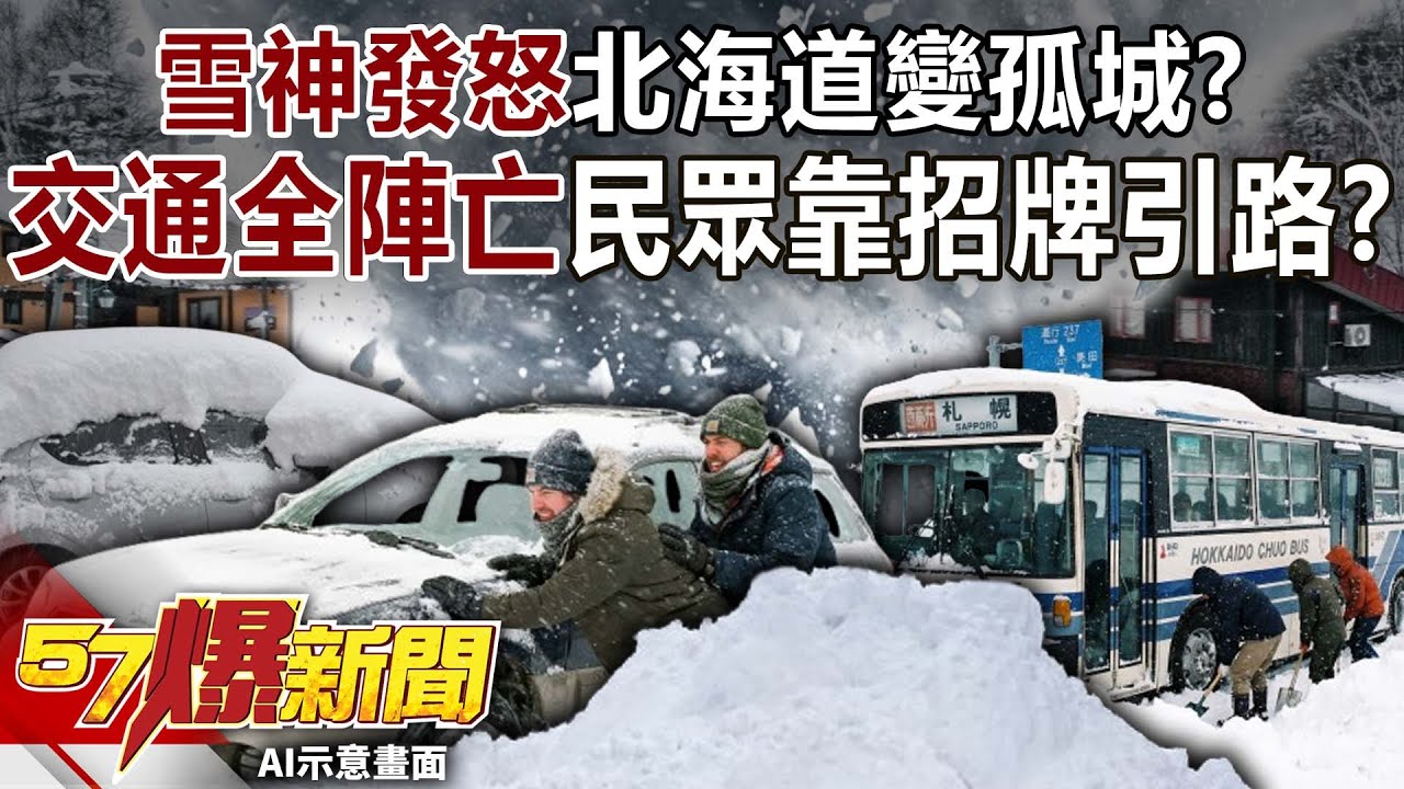 雪神發怒北海道變孤城？交通全「陣亡」…民眾洗雪澡靠招牌引路？-黃世聰 江中博 徐俊相《57爆新聞》20260126-3