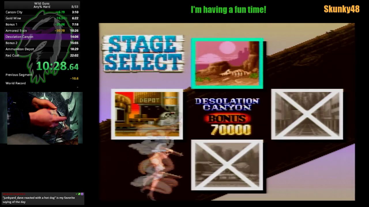 Wild Guns (SNES) Hard - Speedrun in 21:35