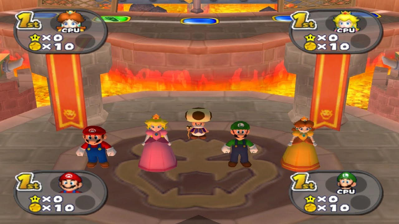 Mario Party 7 - Mario vs Peach vs Luigi vs Daisy - Bowser's Enchanted Inferno!