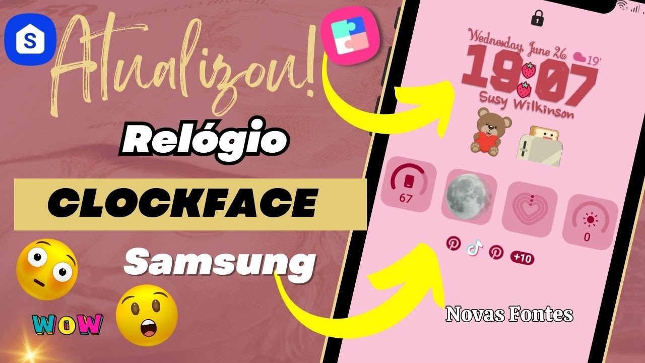 🔥ATUALIZOU!🔥RELÓGIO da TELA de BLOQUEIO e AOD do SAMSUNG MAIS BONITO E PERSONALIZADO Com o CLOCKFACE