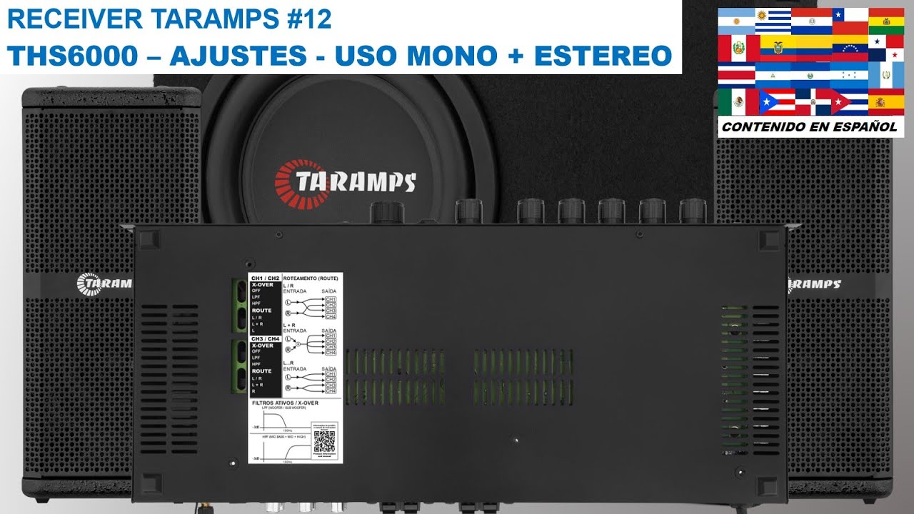 RECEIVER TARAMPS #12 - COMO AJUSTAR RECEIVER TARAMPS THS6000 - USO ESTEREO (L/R) + MONO (SUBWOOFER)