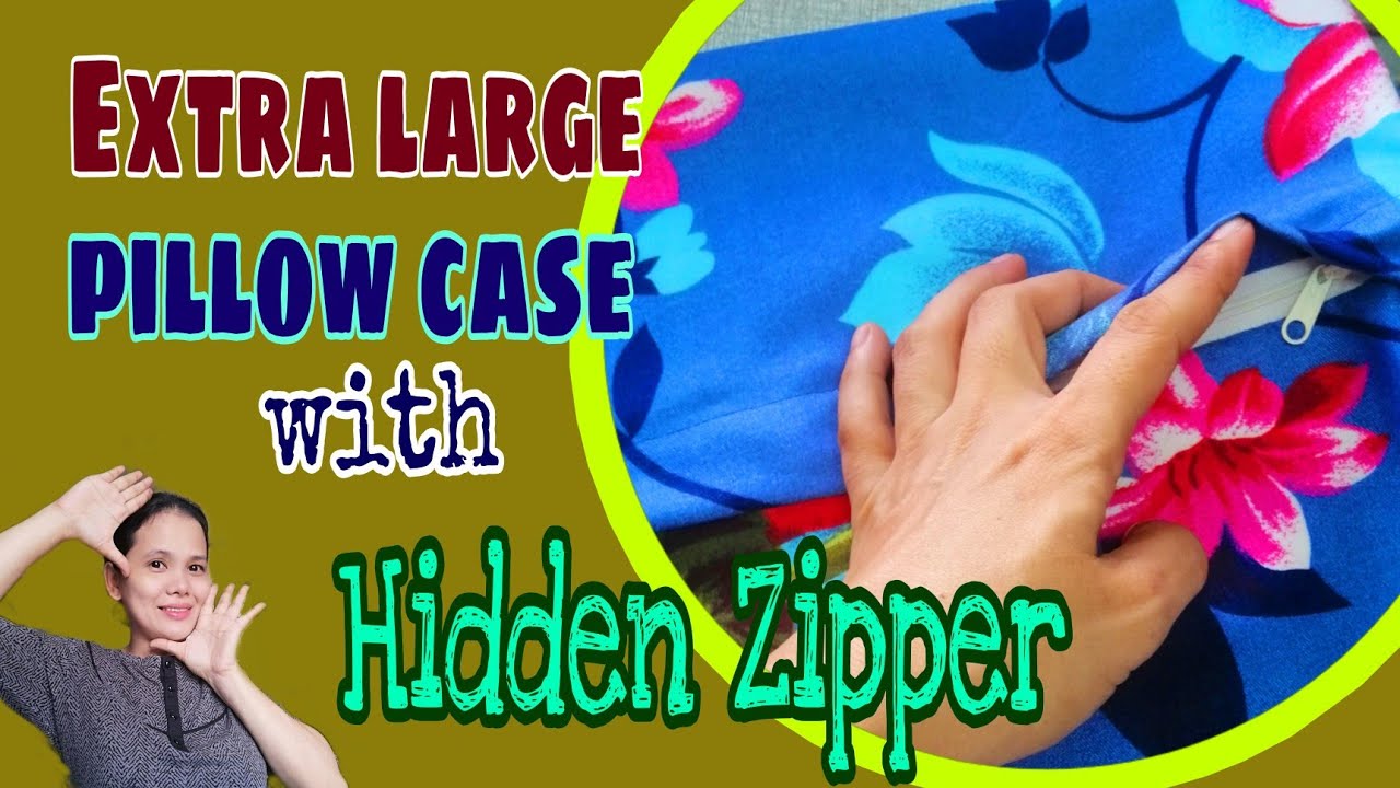 HOW TO MAKE EXTRA LARGE PILLOW COVER WITH HIDDEN ZIPPER CUT AND SEW STEP BY STEP TUTORIAL