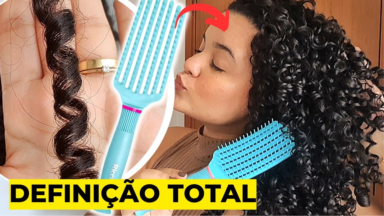TESTEI A NOVA ESCOVA DA RICCA! PERFEITA PARA DEFINIÇÃO DE CABELOS CACHEADOS | FINALIZA E ANALISA