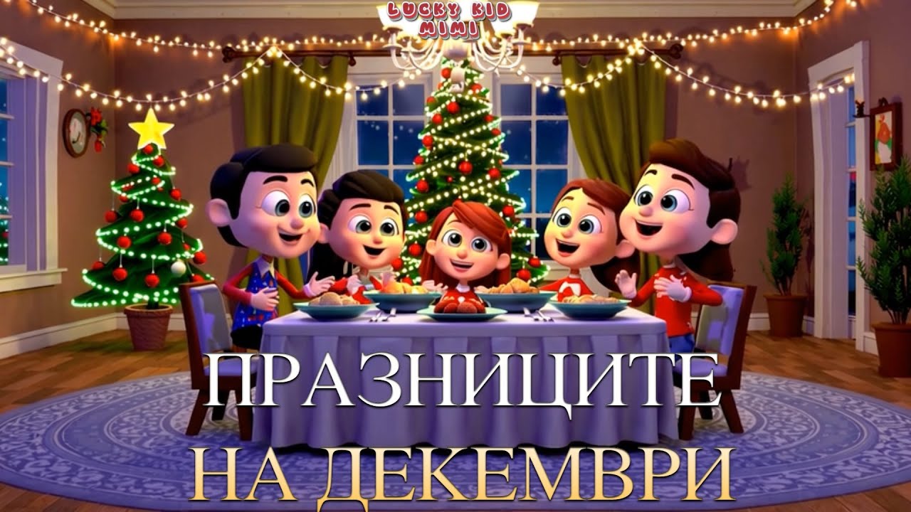 Детска Песен &ndash; Празниците на Декември 🎄❄️ | Коледни Празници за Деца | Lucky Kid Mimi
