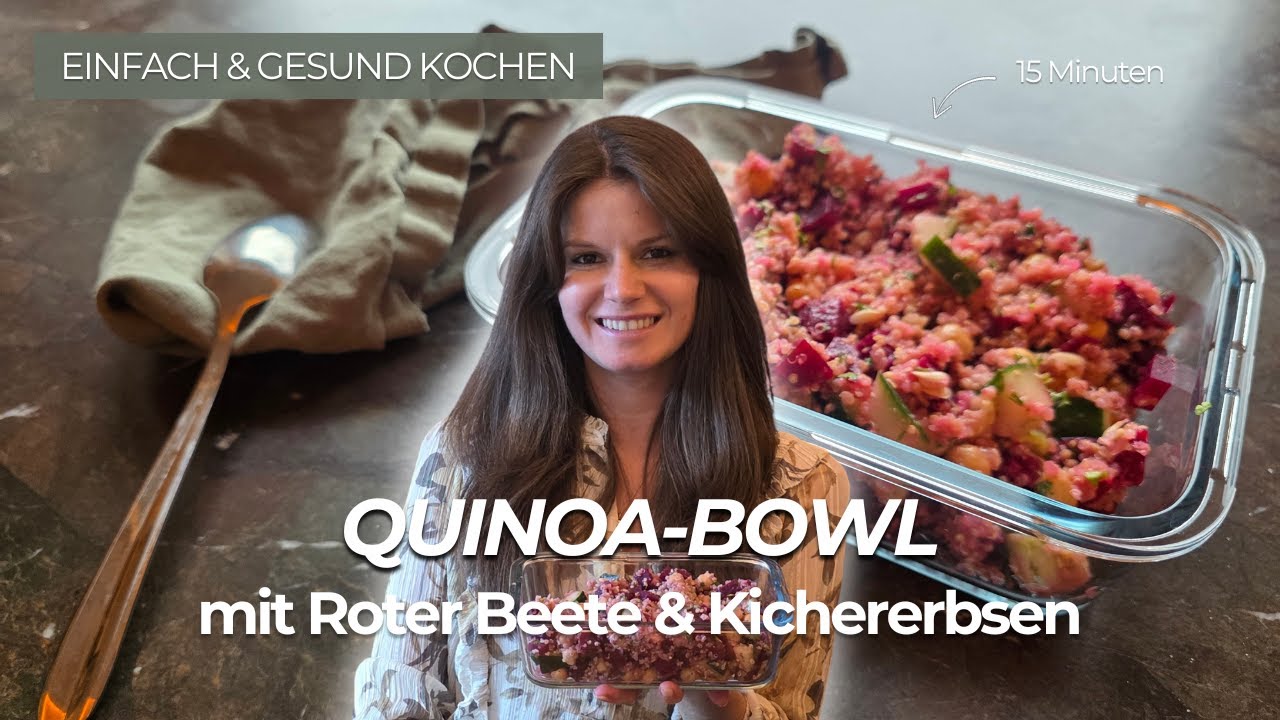 DAS esse ich unterwegs: Meine nährstoffreiche 15-Minuten-Bowl mit Quinoa & Rote Beete