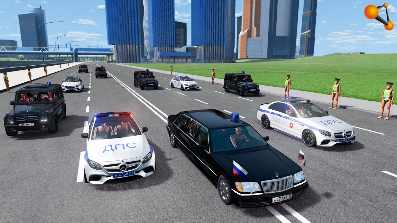 ВСЕ ДОРОГИ ПЕРЕКРЫТЫ! САМЫЙ БОЛЬШОЙ ПРЕЗИДЕНТСКИЙ КОРТЕЖ | BeamNG.drive