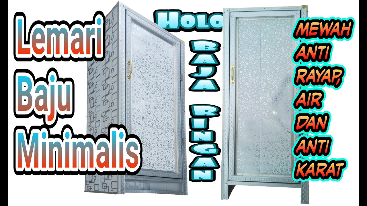 lemari baju minimalis 1 pintu dari holo baja ringan + plafon pvc ..
