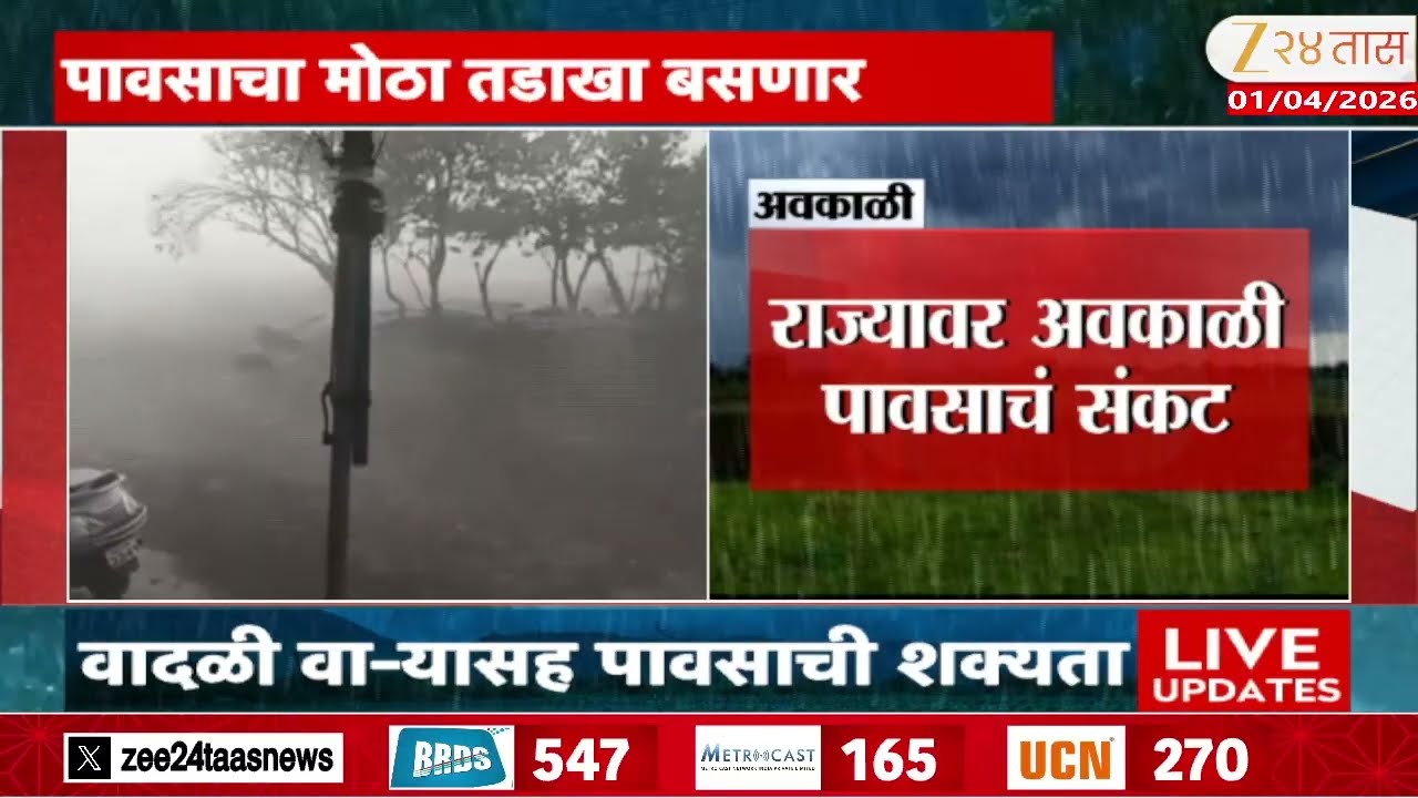 Unseasonal Heavy Rainfall In Maharashtra | राज्यातील 19 जिल्ह्यांना अवकाळी पावसाचा अलर्ट | Zee24Taas