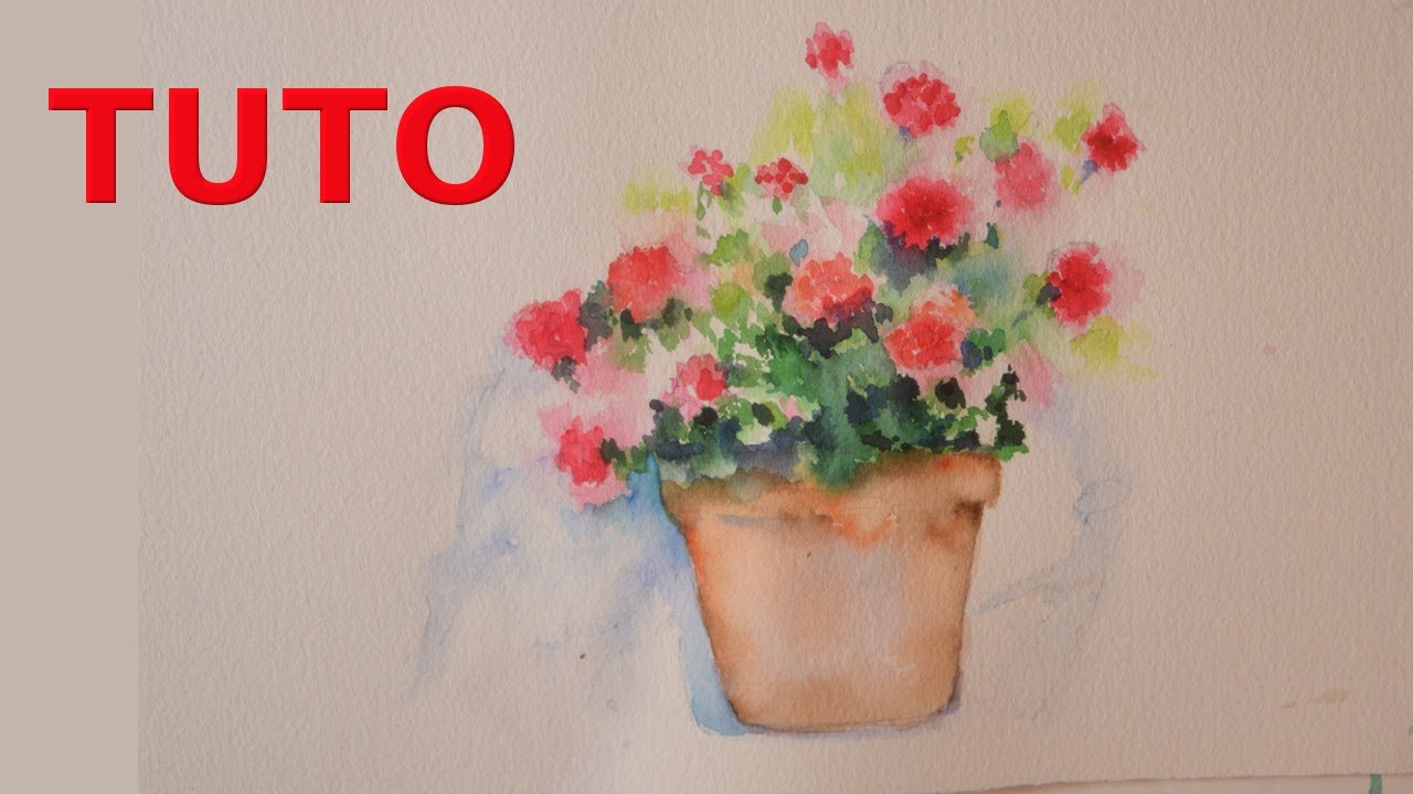 AQUARELLE : PEINDRE UN GÉRANIUM