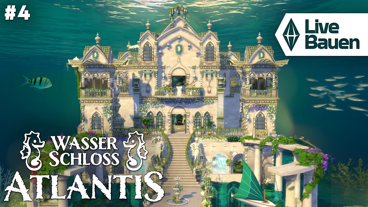 Live Bauen mit Die Sims 4 Krone & Vermächtnis-Pack! 👑🏝️🏰 Wasserschloss Atlantis #4