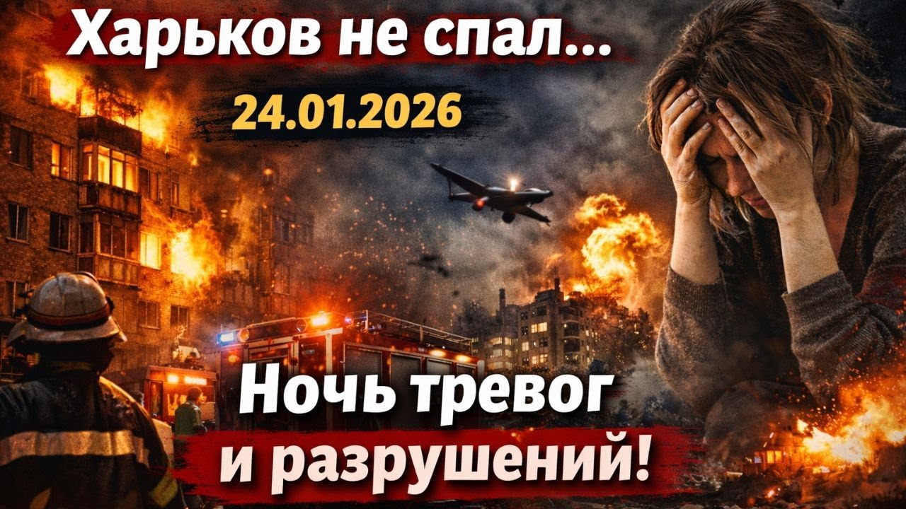 Харьков не спал...24.01.2026. Ночь тревог и разрушений