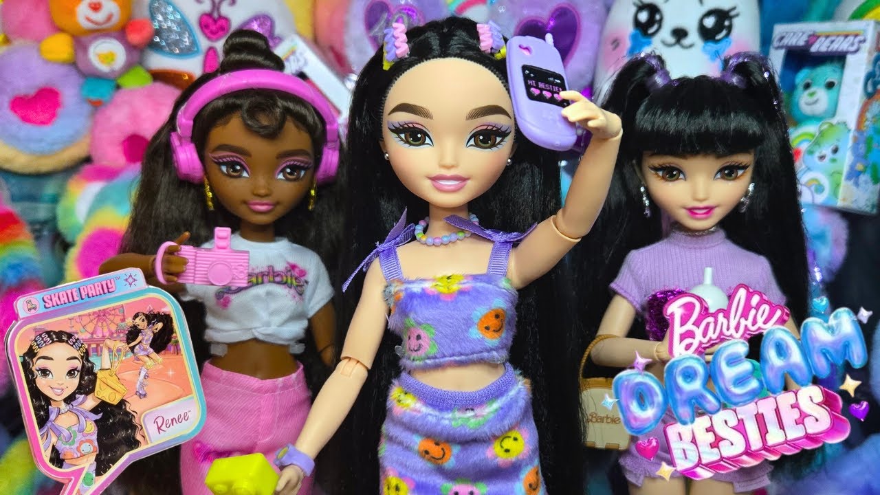 🧀 A Cheese Purse? 💜 Barbie Dream Besties Skate Party Renee Doll Unboxing