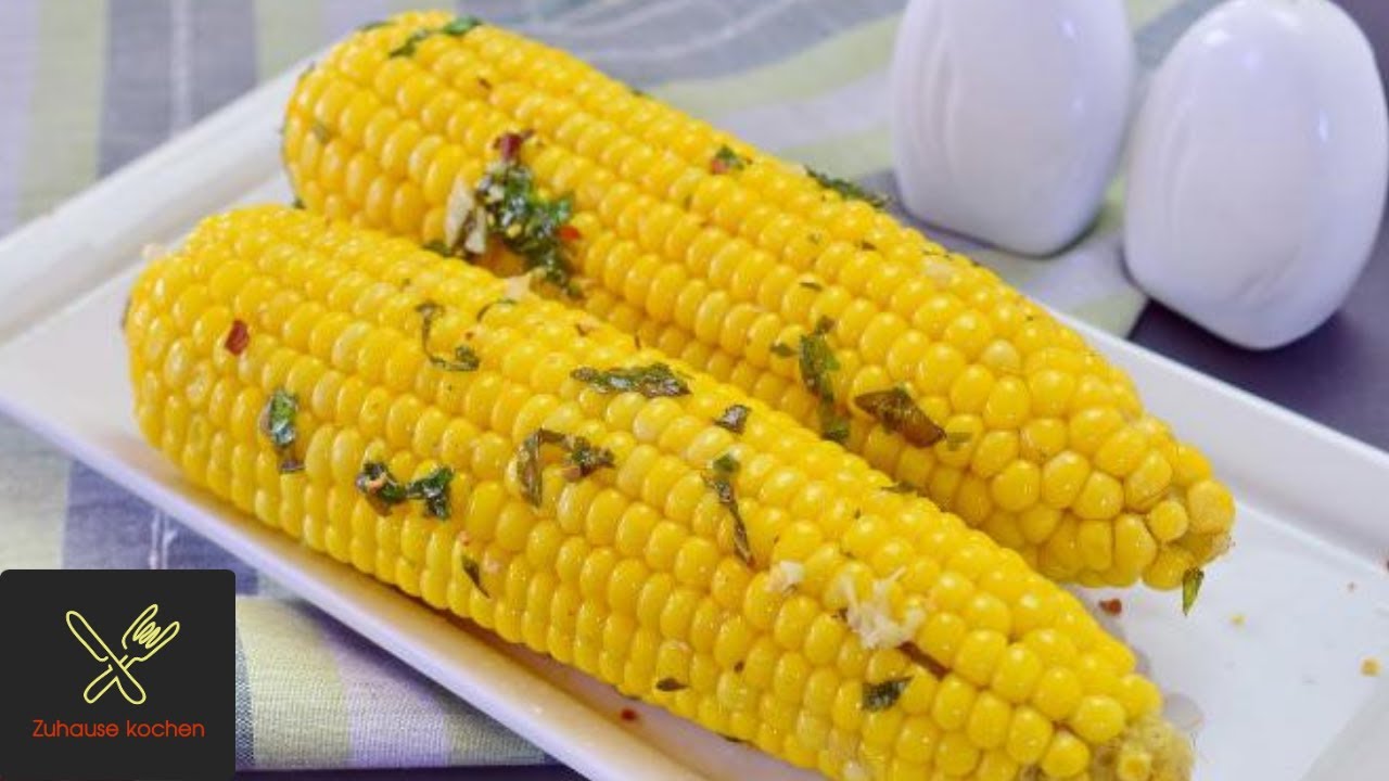 Maiskolben mit Honig und Knoblauch kochen