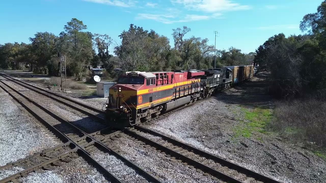 FRA inspection train, kcs leader on NS 330,