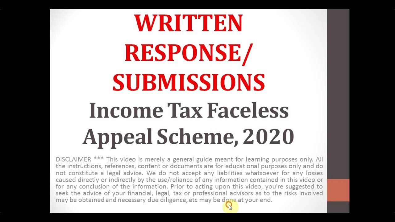 How to Submit Written Submission for Faceless CIT Appeal of Income Tax  Faceless Appeal Scheme 2020