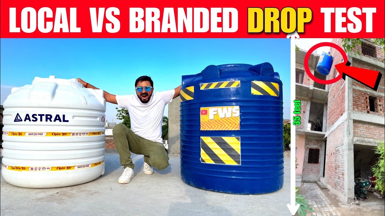 सब्सक्राइबर ने कहा अपनी टंकी 3 मंजिल से फेक दो 🥺 !! Branded vs. Local Water Tank Drop Test
