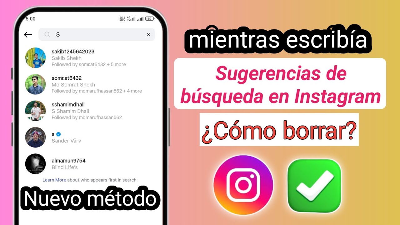 C&oacute;mo eliminar las sugerencias de b&uacute;squeda de Instagram mientras escribes (2025)