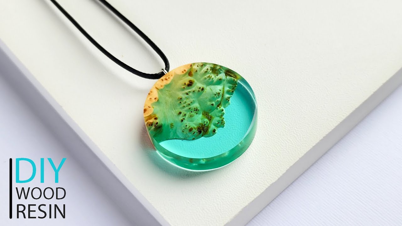 Round Pendant Made Of Wood And Resin | Resin Jewelry