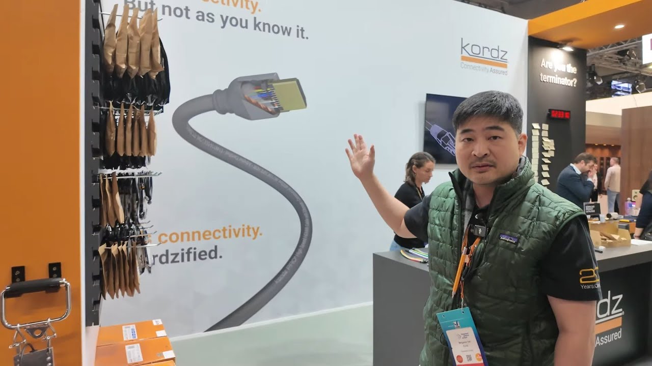 Kordz HDMI cable build tour at ISE 2026 die-cast connectors, AOC 48Gbps, rack-ready shielding