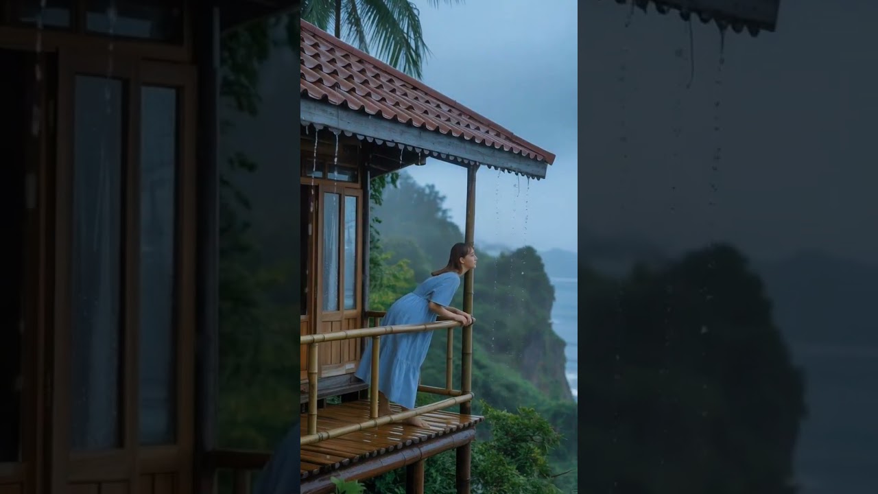 Heavy rain sounds for sleeping - Rainstrom and thunder 90