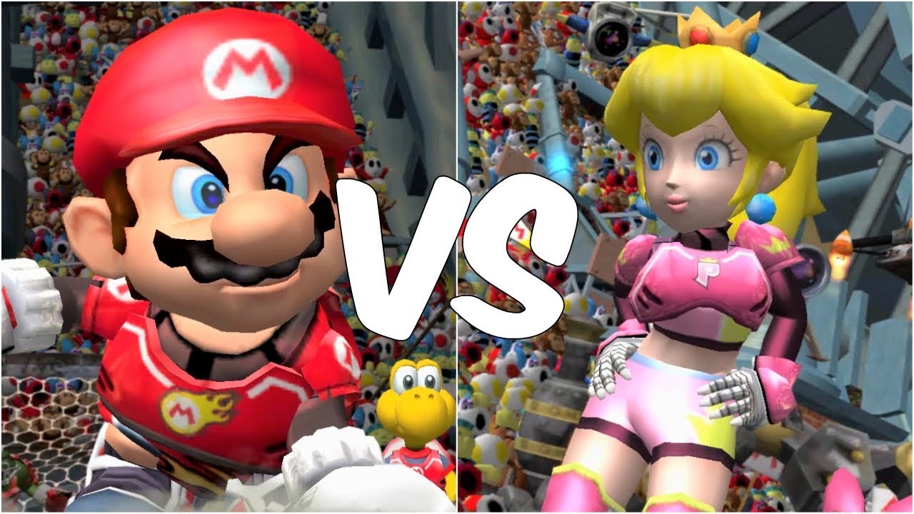 Mario Strikers Charged - Mario vs Peach - Wii Gameplay (720p60fps)