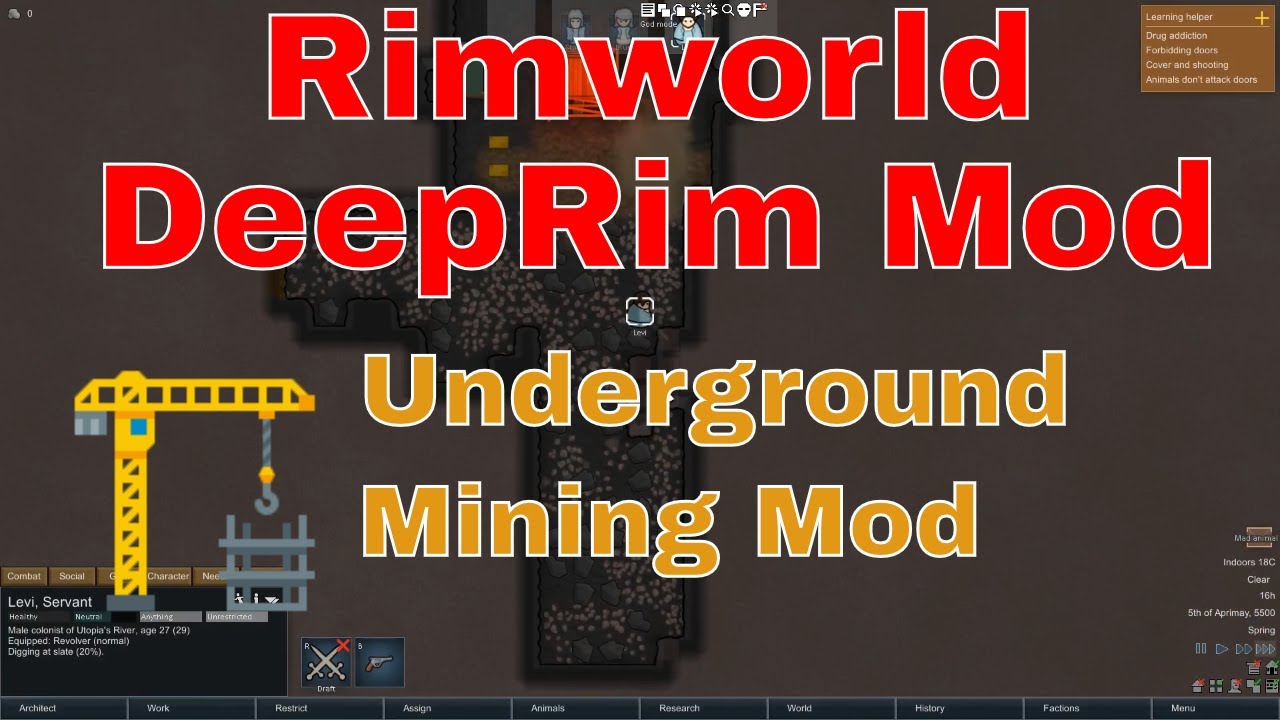 Мод Deeprim Rimworld - Добыча полезных ископаемых под землей - Мод Rimworld Deeprim