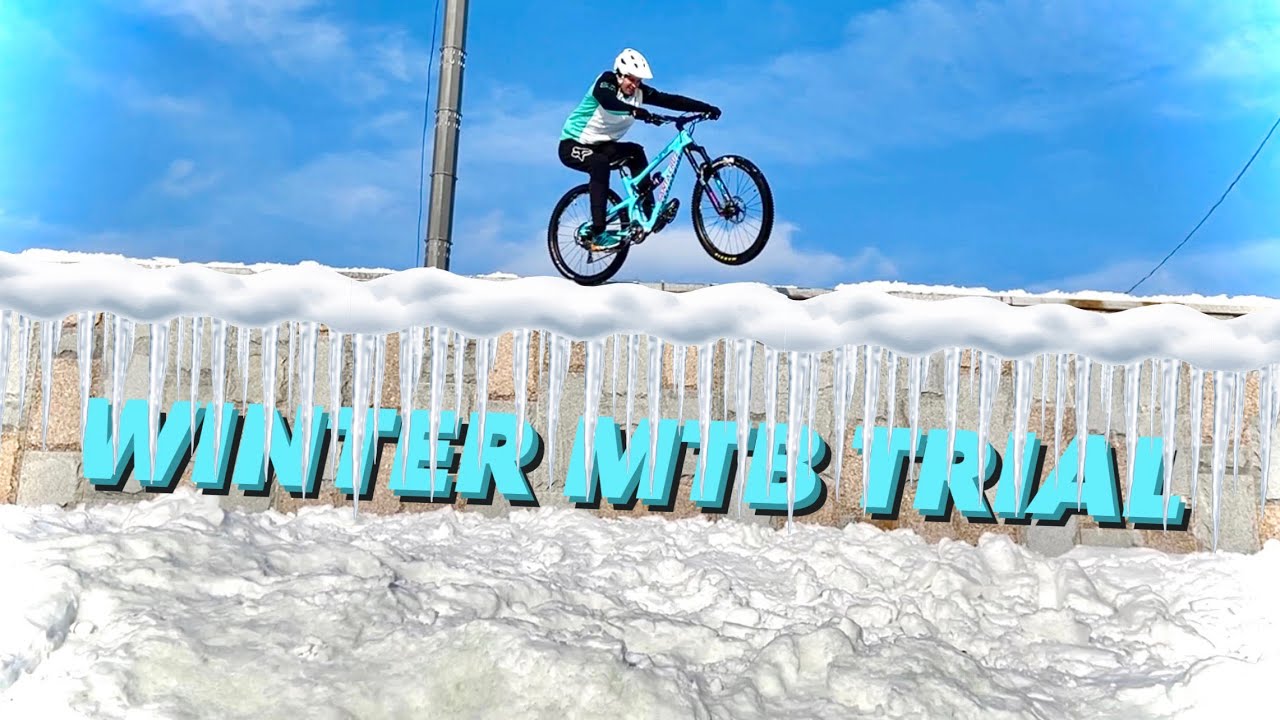 Winter street trial on enduro mtb