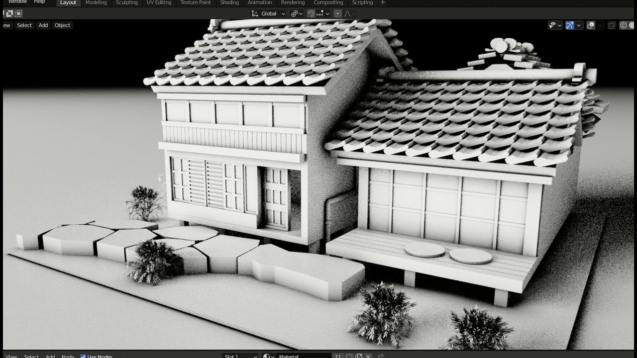 Traditional House Speed Modeling - Grid Modeler (blender addon)