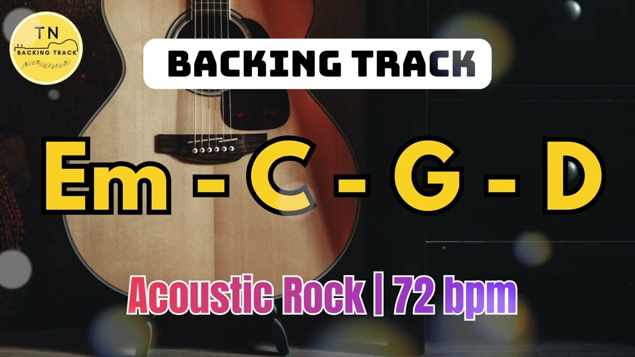 Rock BACKING TRACK E Minor | Em C G D 72bpm TN Backing Track