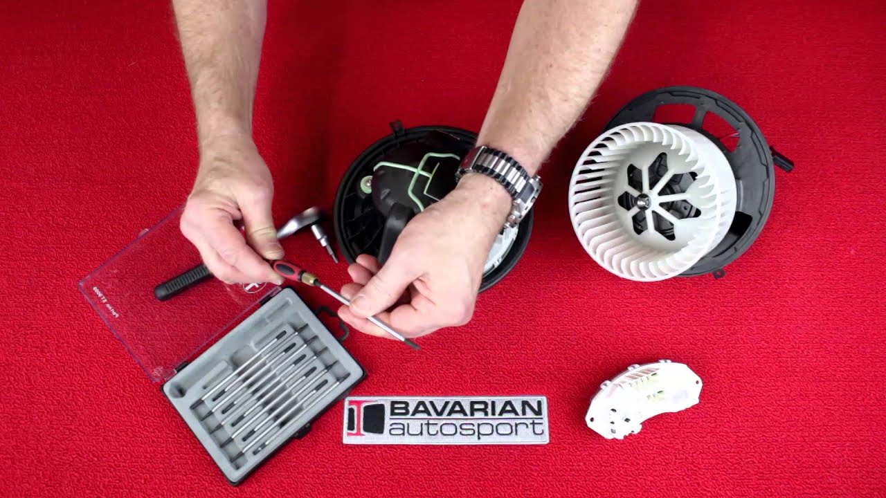 Replacing a blower motor and final stage unit on a BMW 3 series 06 thru 11 (E90) and other models