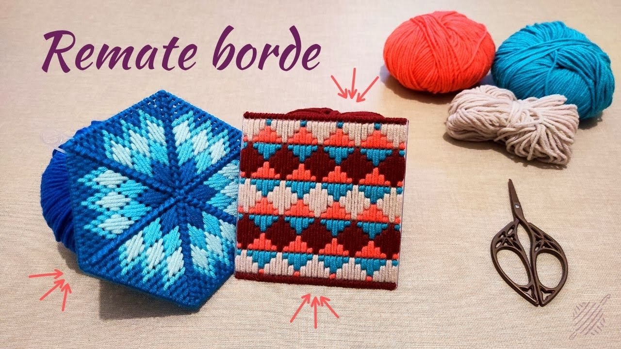 PLASTIC CANVAS en ESPAÑOL | Rematar BORDE/ORILLA en plastic canvas