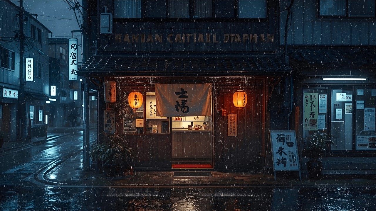 A Gentle Rain Falls on Tokyo Street 🌧️ Soft Lofi Music for Relax, Sleep Well, and Deep Focus