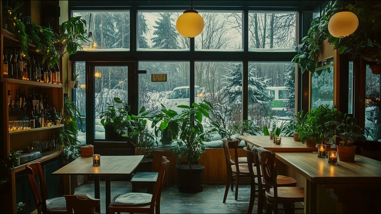 ❄️ Winter Jazz Cafe | 2 Hour Cozy Ambience for Study & Sleep