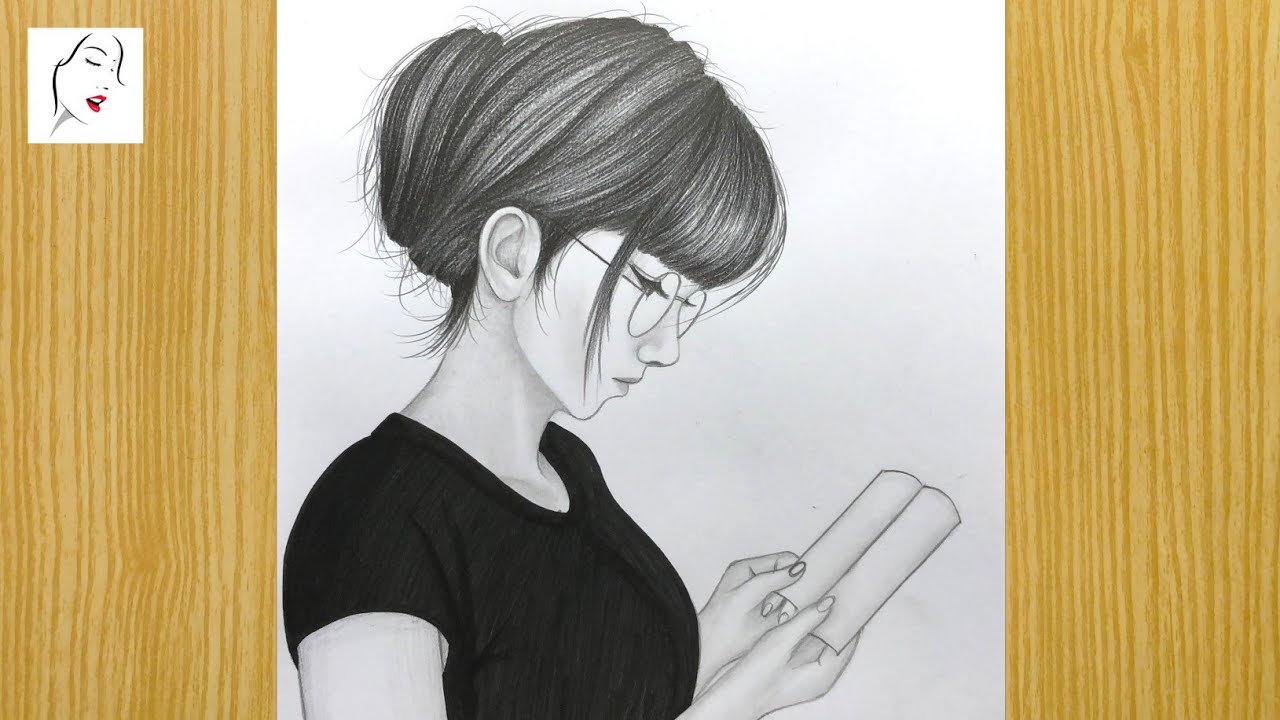 how to draw a glasses girl drawing for beginners | 
