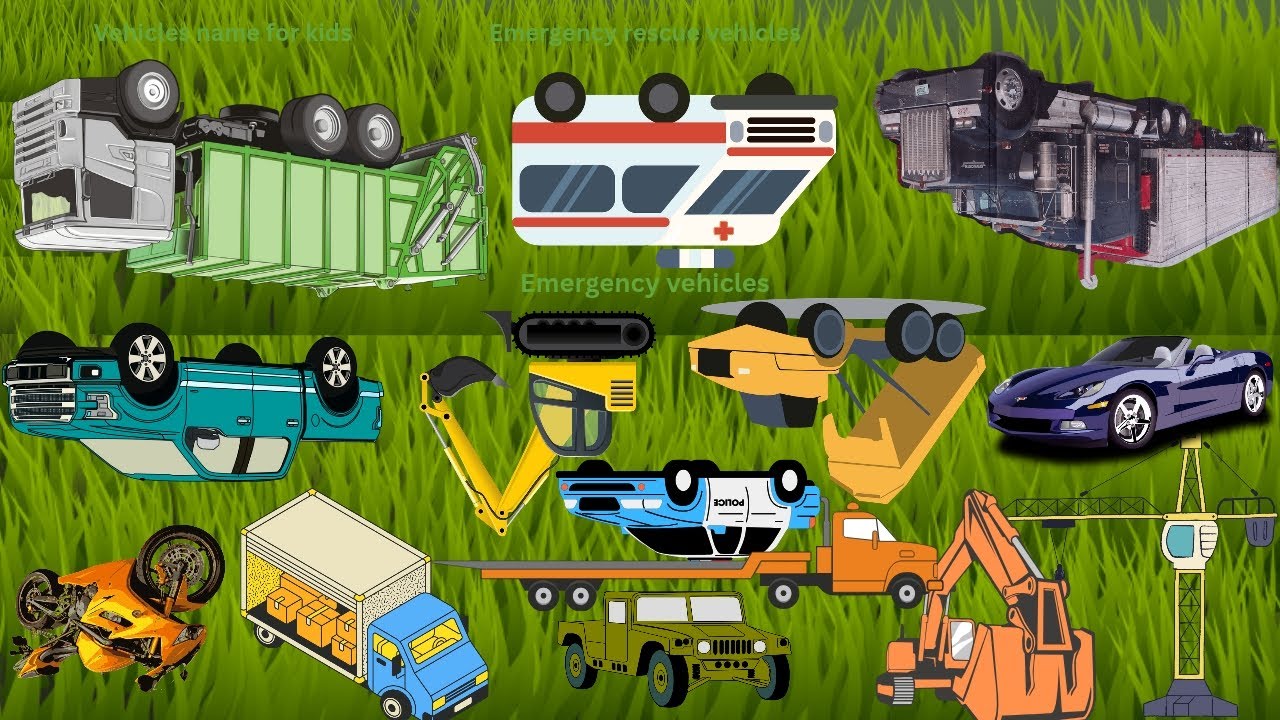 Learn Emergency  Vehicles for Kids: Fun Learning Emergency Vehicles Name for kids 🚒 🚓  🚑 🚨🚨 🚨