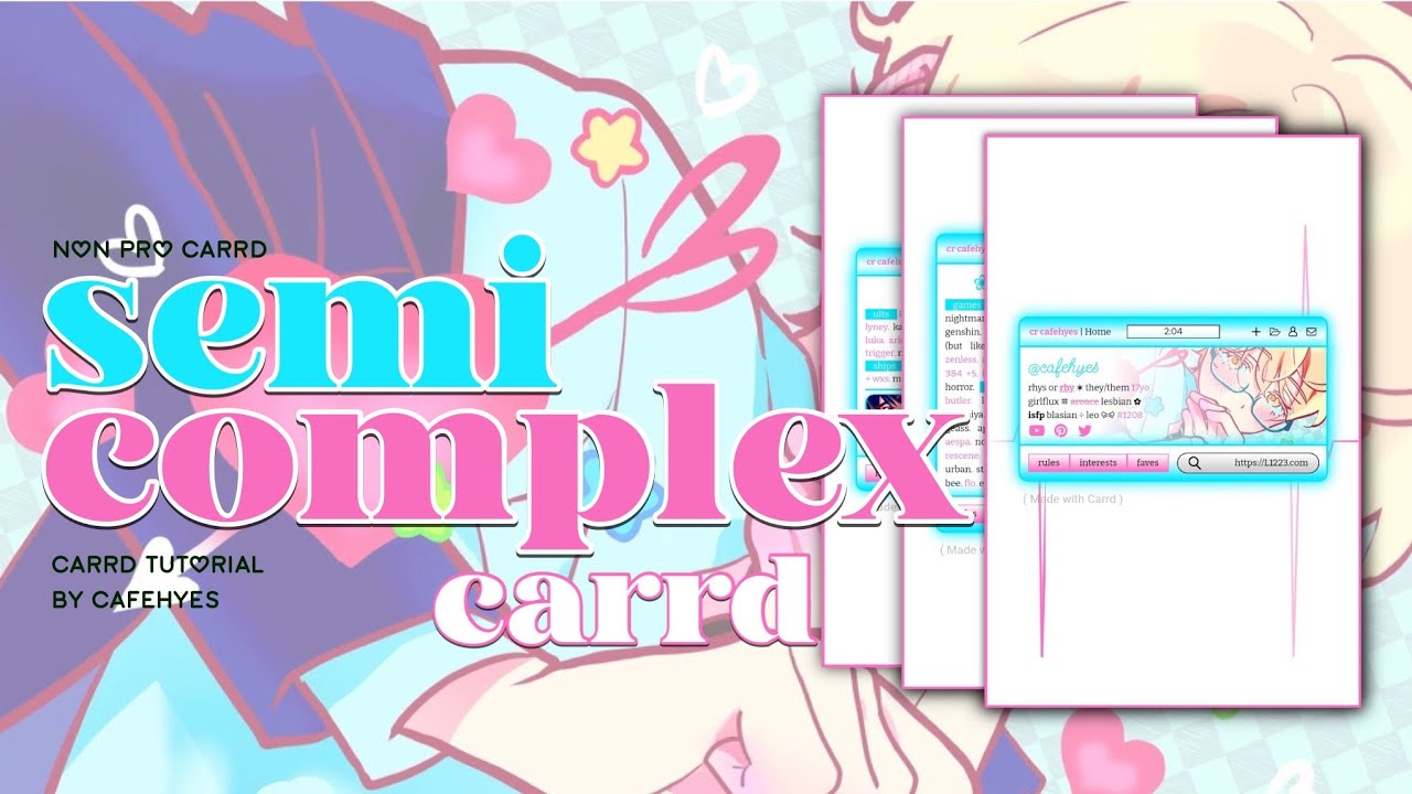 cute and interactive semi complex web carrd | non pro carrd tutorial (with subtitles) - cr cafehyes