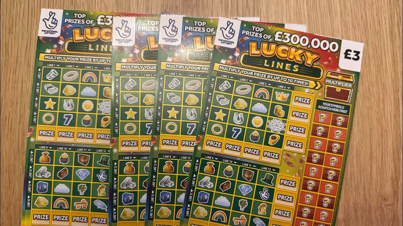 £12 ALLWYN SCRATCH CARDS FROM THE NATIONAL LOTTERY Lucky Lines