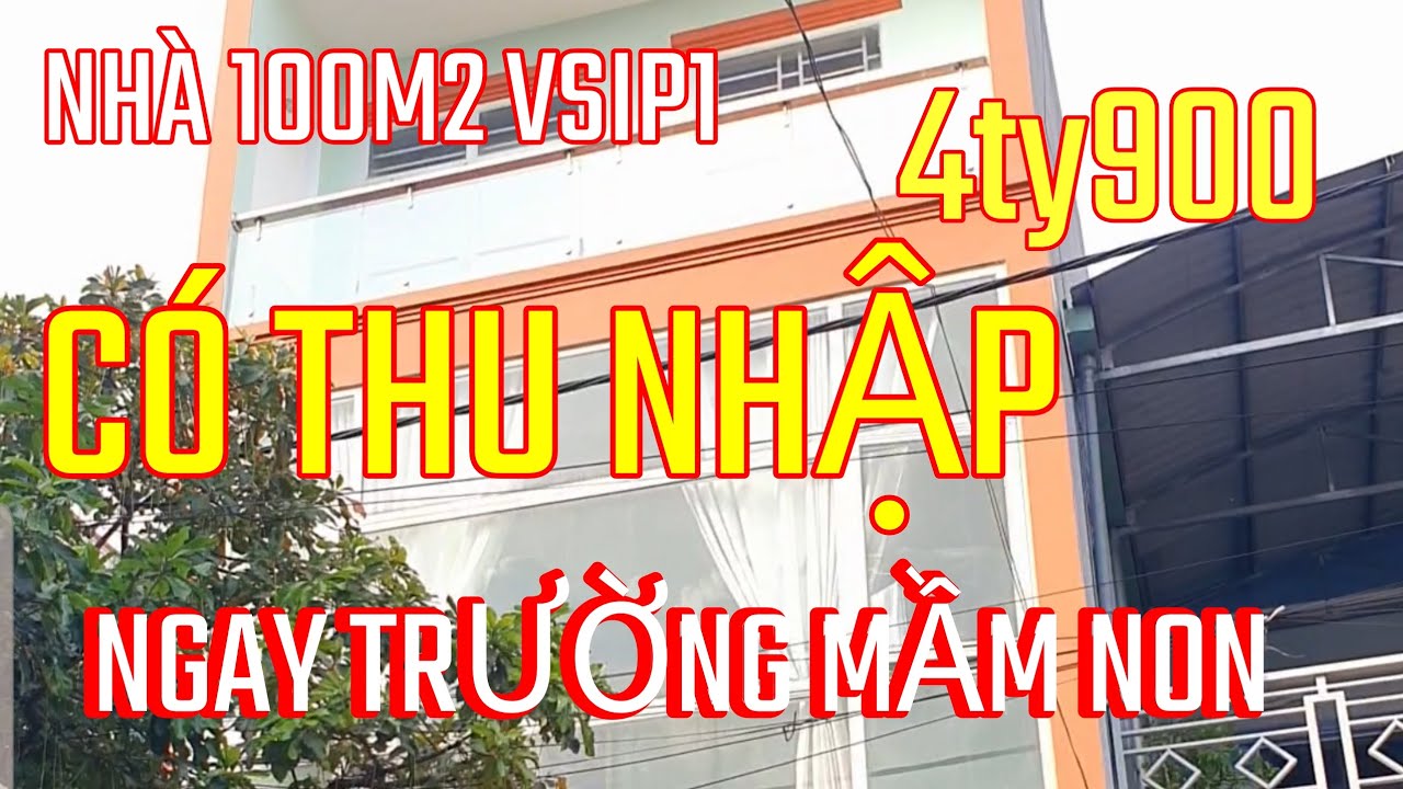 Tâp 85) BÁN NHÀ 100M2 VSIP1 THUẬN AN LH 0866943473 