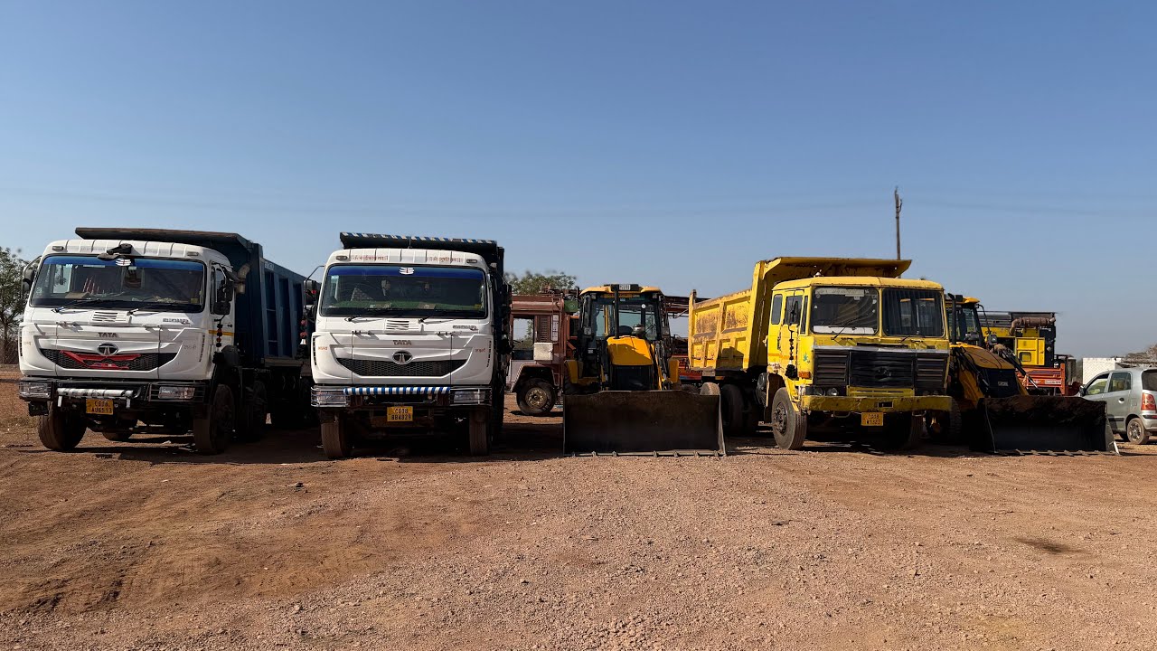 JCB Machine, Four Tata Trucks, and a Tractor Were Going For Soil Loading — But Then, What Happened?