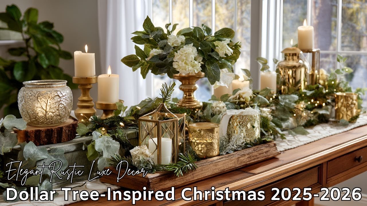 🎄Dollar Tree-Inspired Christmas 2025 | Elegant Rustic Luxe Decor (on a Budget)
