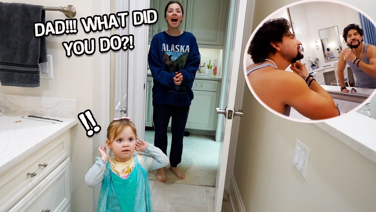 Our kids were SHOCKED!! Dad shaves his beard **surprise**