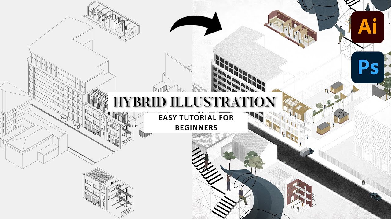 Hybrid Digital Architecture illustration [illustrator + Photoshop]