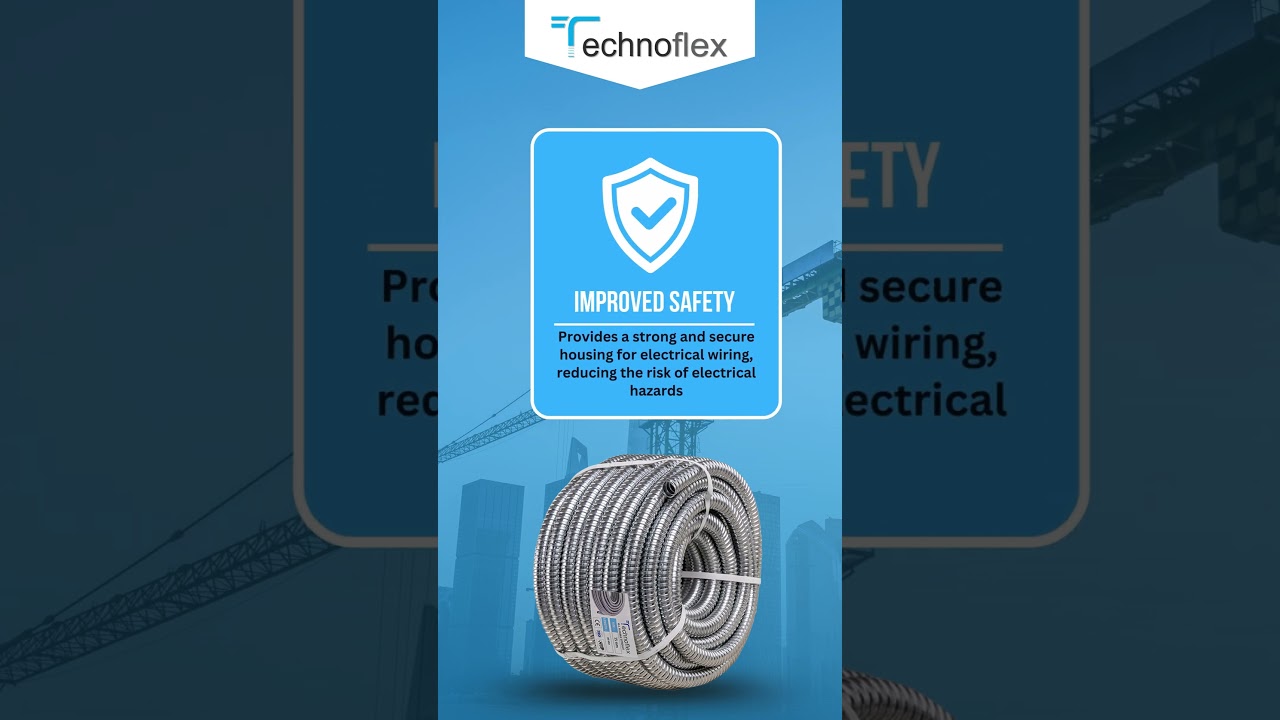 Gi flexible Conduit Pipe | Electrical Conduit Benefits and Fittings @Technoflexin #youtubeshorts