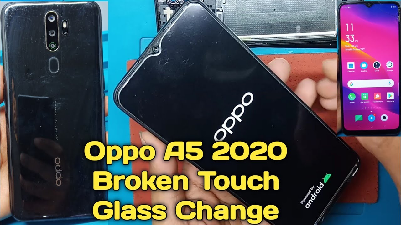 Oppo A5 2020 crack broken touch glass change replacement/how to open OppoA5 2020 back panel