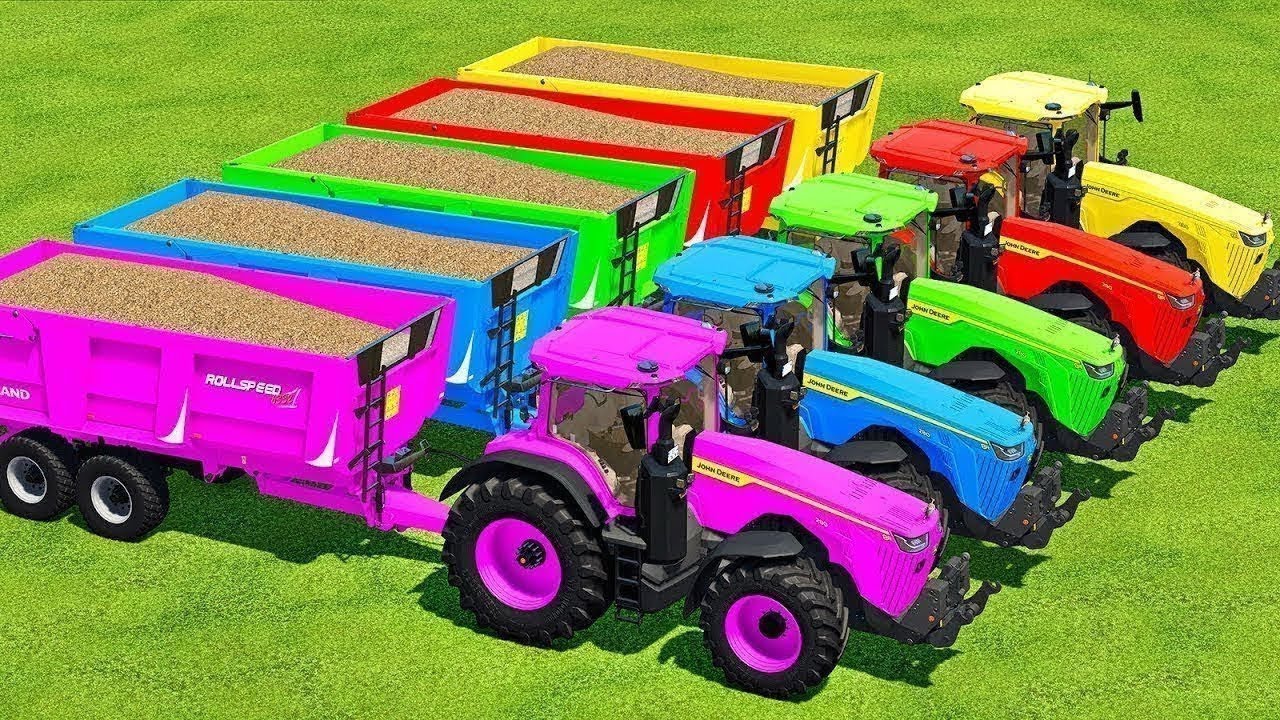 TRANSPOR & HARVEST WITH JOHN DEERE TRACTORS - Farming Simulator 22