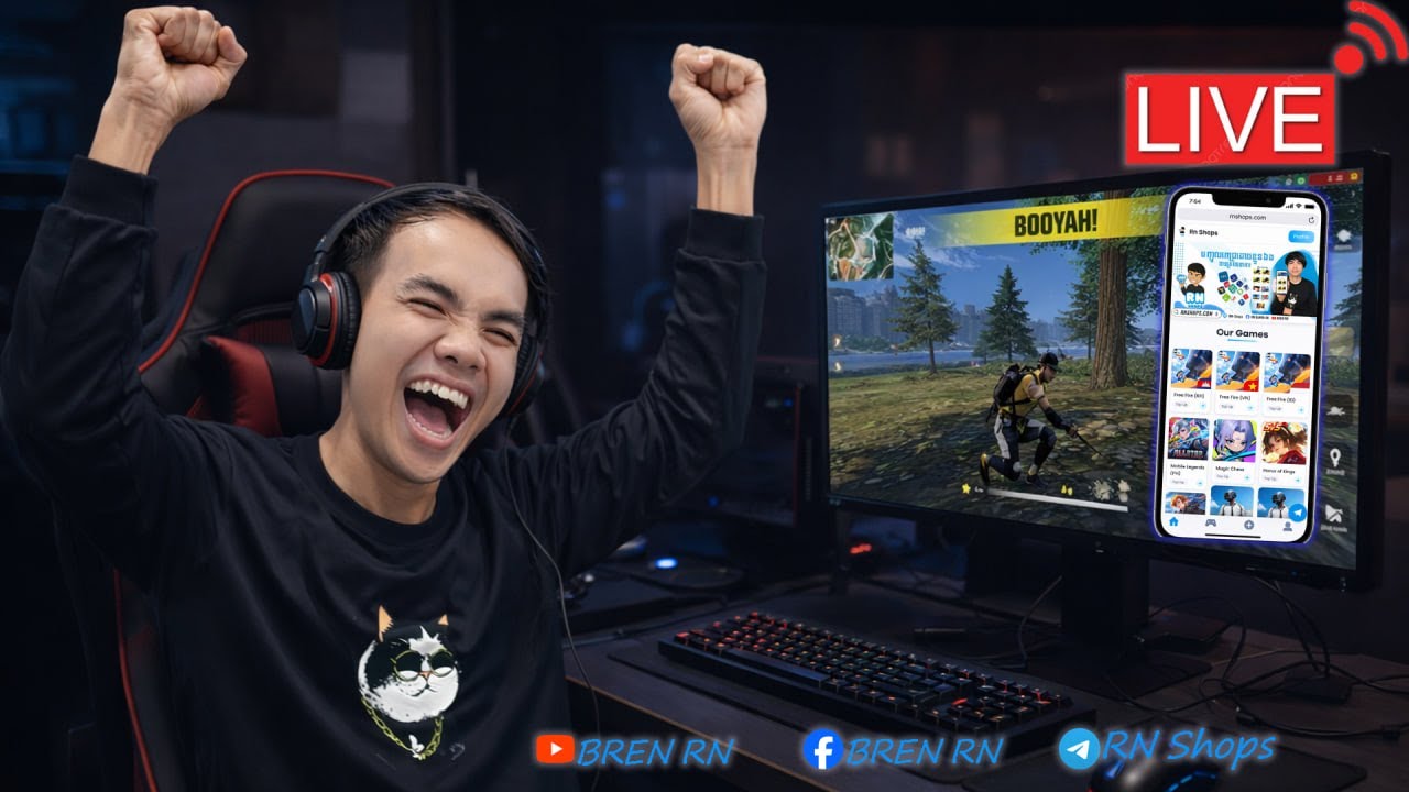 🔴LIVE ON | Free Fire Khmer - Funny Strategy - Brenrn Live